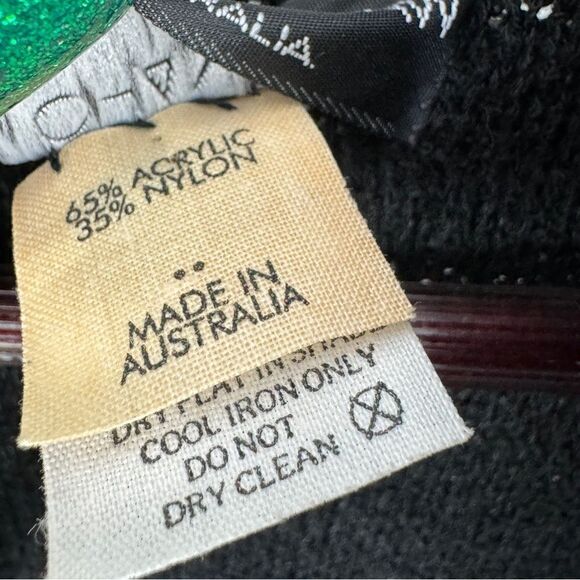 Vivian Chan Shaw Scallop Hem Duster Cardigan Sweater Black Large Open - Picture 11 of 13